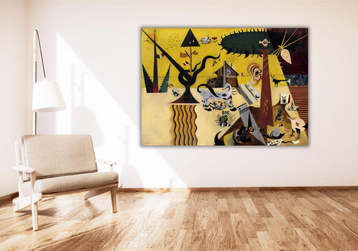 Joan Miro The Tilled Field Surreal Farm Symbols Catalan Art Poster - Image 2