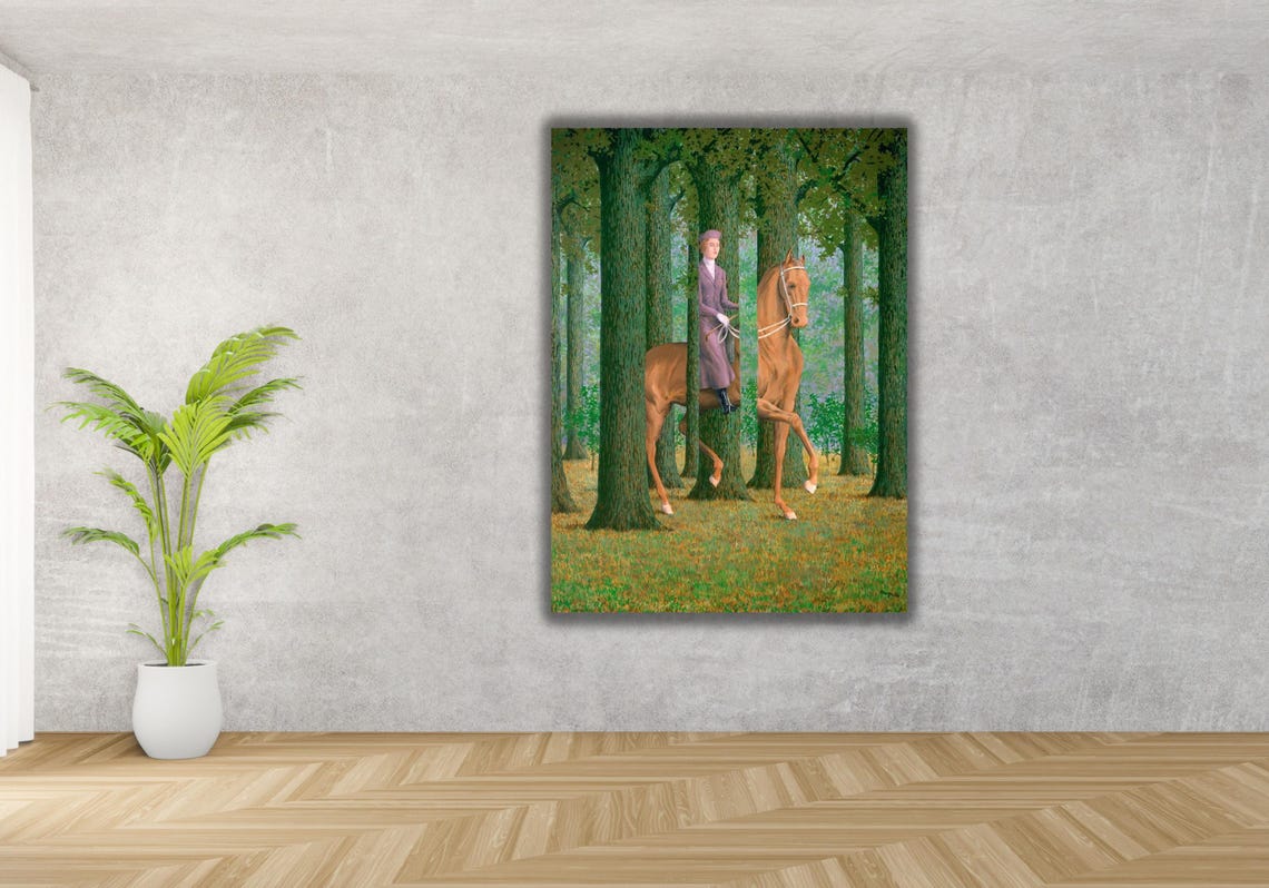 Rene Magritte The Blank Signature Horsewoman Forest Illusion Poster - Image 3