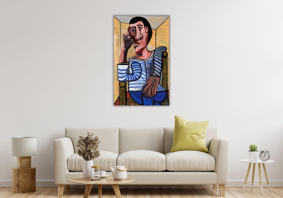 Pablo Picasso The Sailor 1943 Cubist Striped Shirt Portrait Art Poster - Image 3