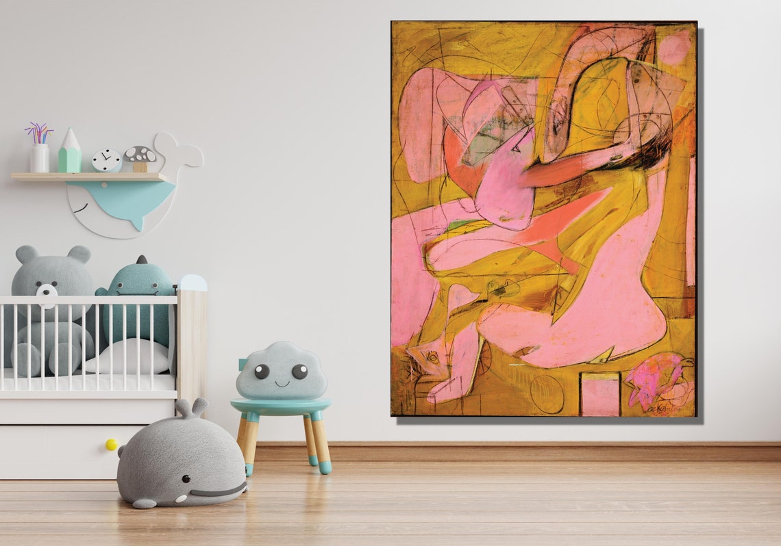 Willem de Kooning Pink Angels Bold Abstract Expressionism Poster - Image 2