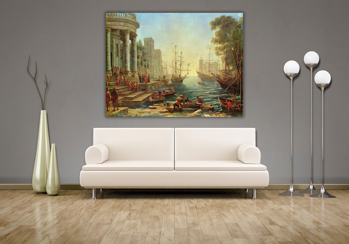 Classical Seaport Tall Ships Golden Sunset Harbor Masterpiece Art Poster - Image 3