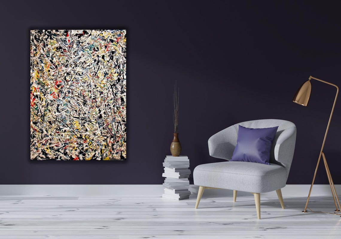 Colorful Drip Paint Splatter Abstract Expressionist Action Art Poster
