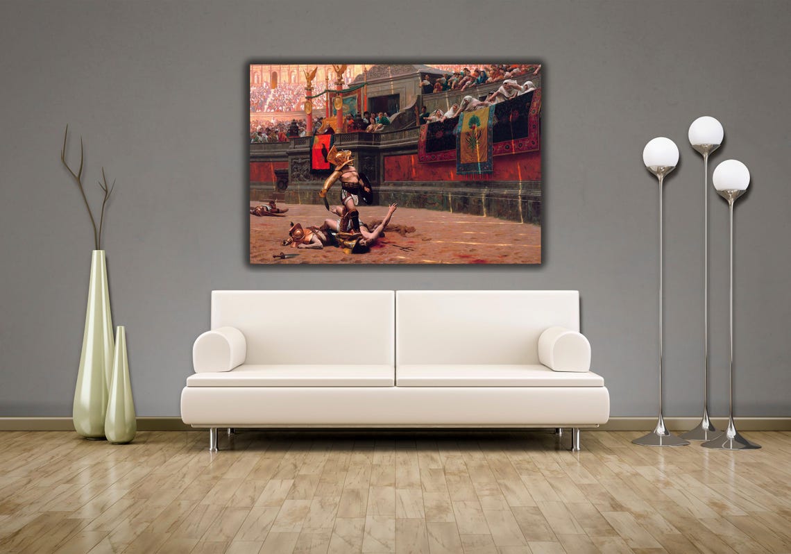 Pollice Verso Gladiator Arena Ancient Rome Oil Painting Poster