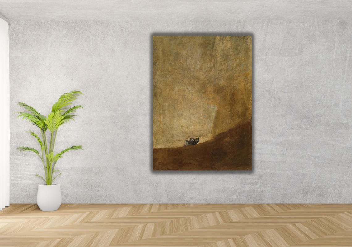 Francisco Goya The Dog El Perro 1819 Minimalist Dark Art Poster - Image 3