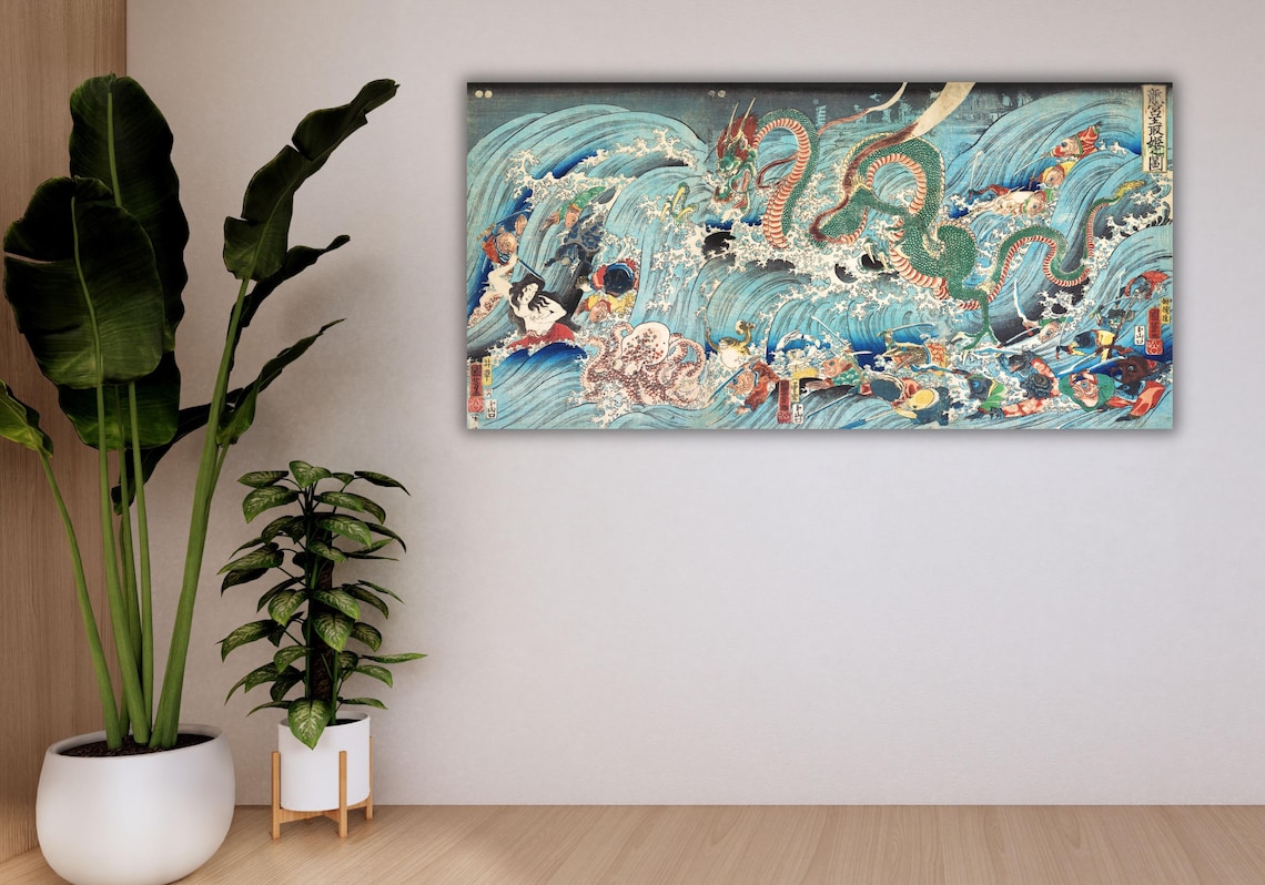 Utagawa Kuniyoshi Poster Print Utagawa Kuniyoshi Recovering The Stolen Jewel From The Palace Of The Dragon King Wall Art Japanese Art - Image 3
