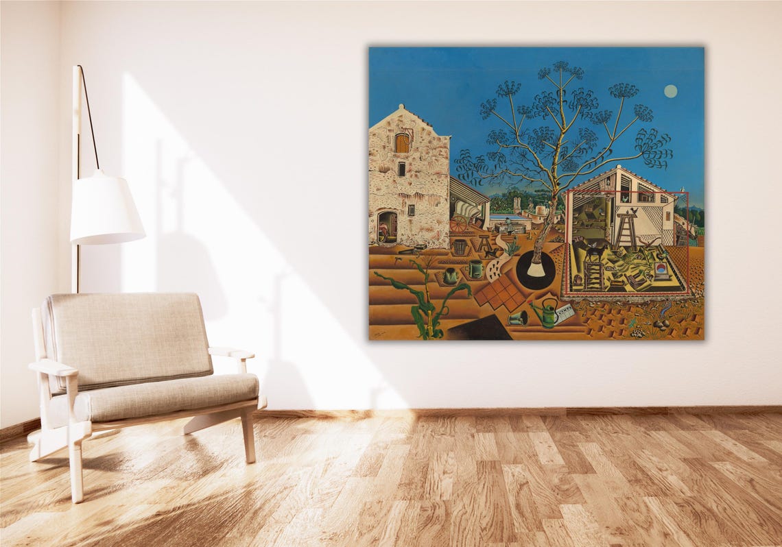 Joan Miro The Farm Catalan Farmyard Surreal Detail Painting Poster - Image 3