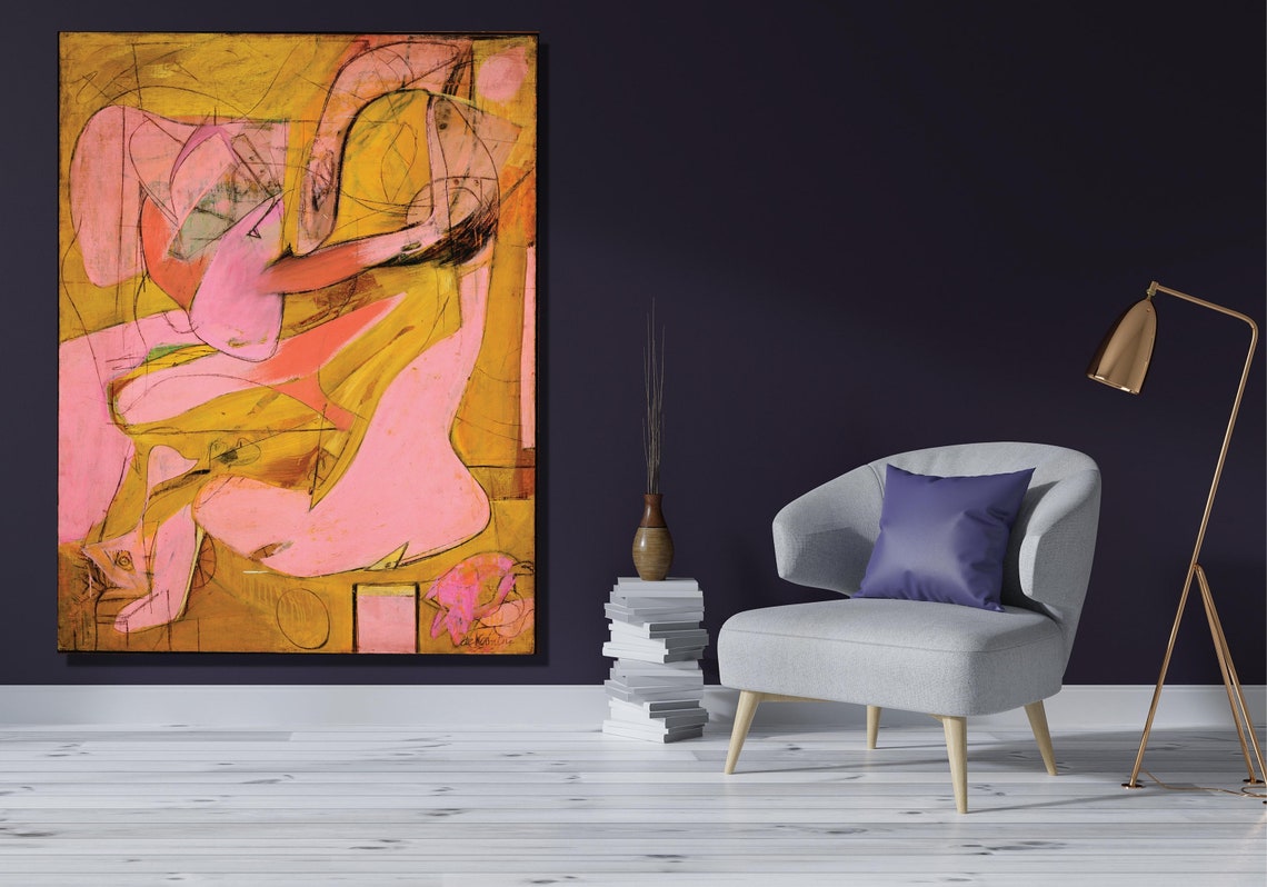 Willem de Kooning Pink Angels Bold Abstract Expressionism Poster - Image 3
