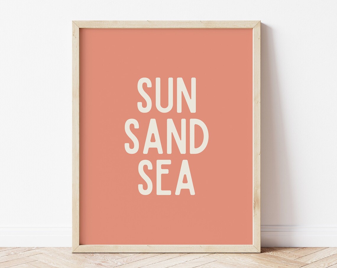 Sun Sand Sea Surf Art Print for Girls Room