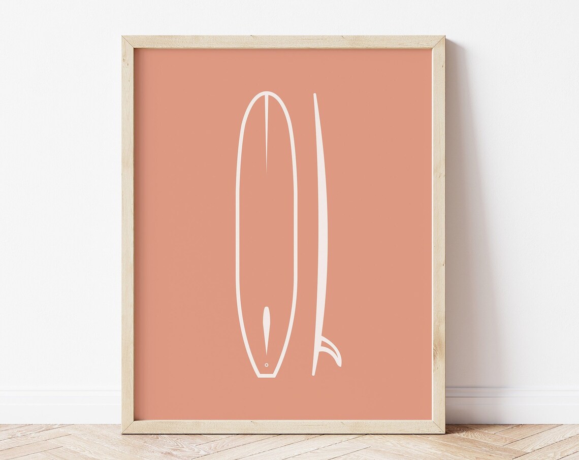Surfboard Nursery Boho Surf Art For Girls Print