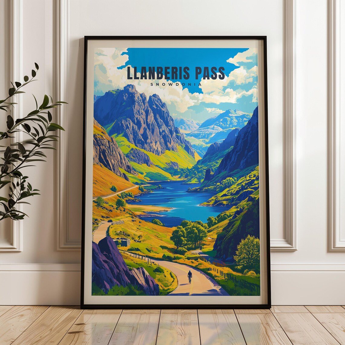 Llanberis Pass Travel Poster, Wales Landscape Art Print