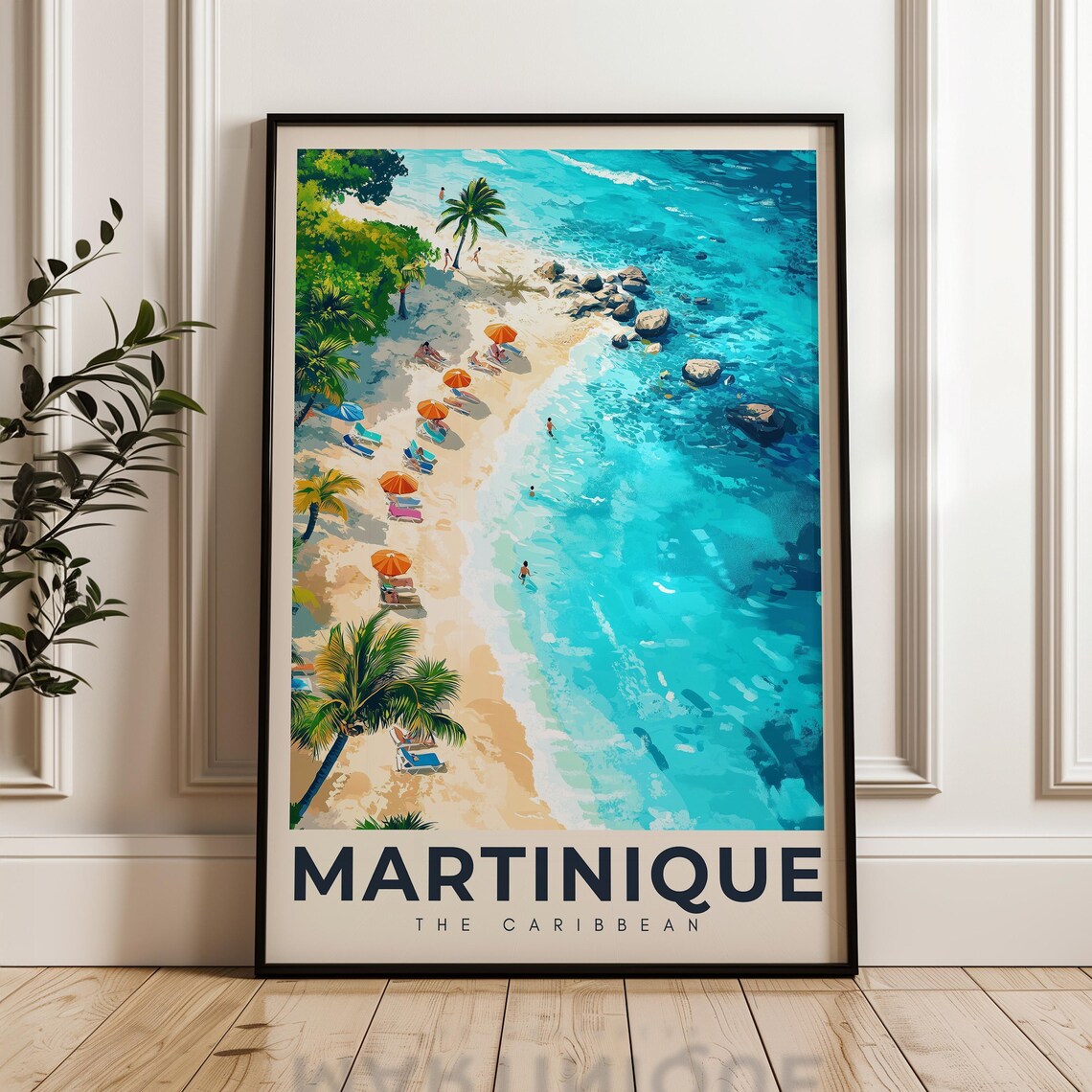 Martinique Caribbean Travel Poster, Home Office Decor