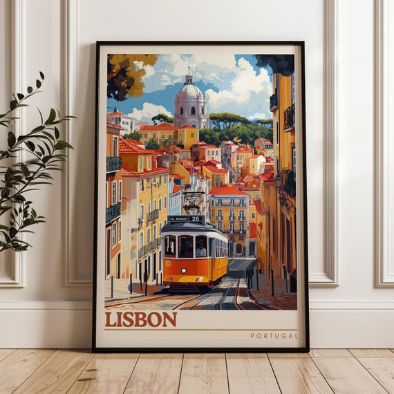 Lisbon Illustration Home Office Decor Art Print