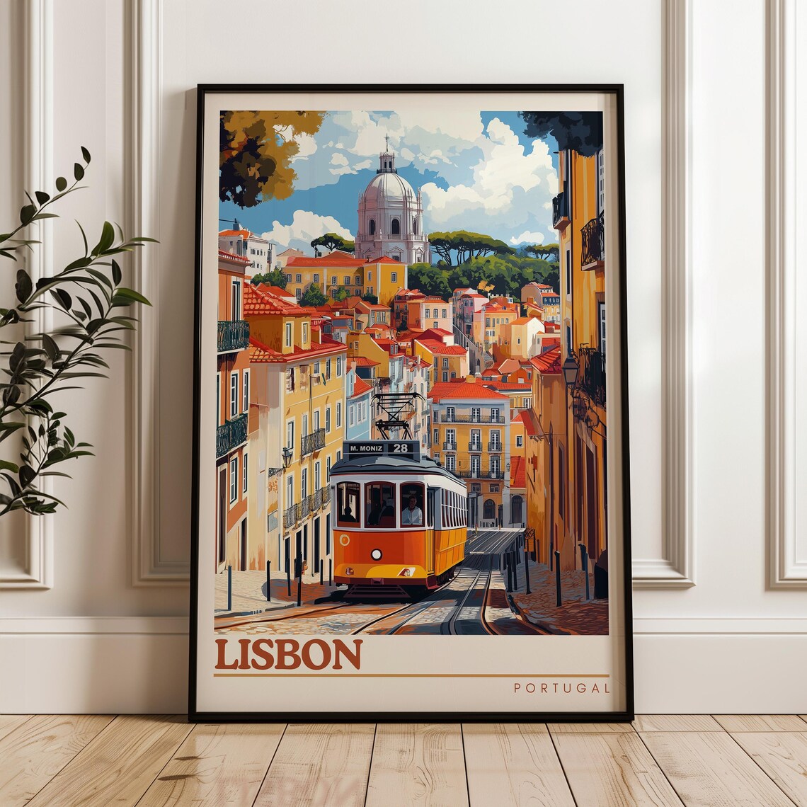 Lisbon Illustration Home Office Decor Art Print