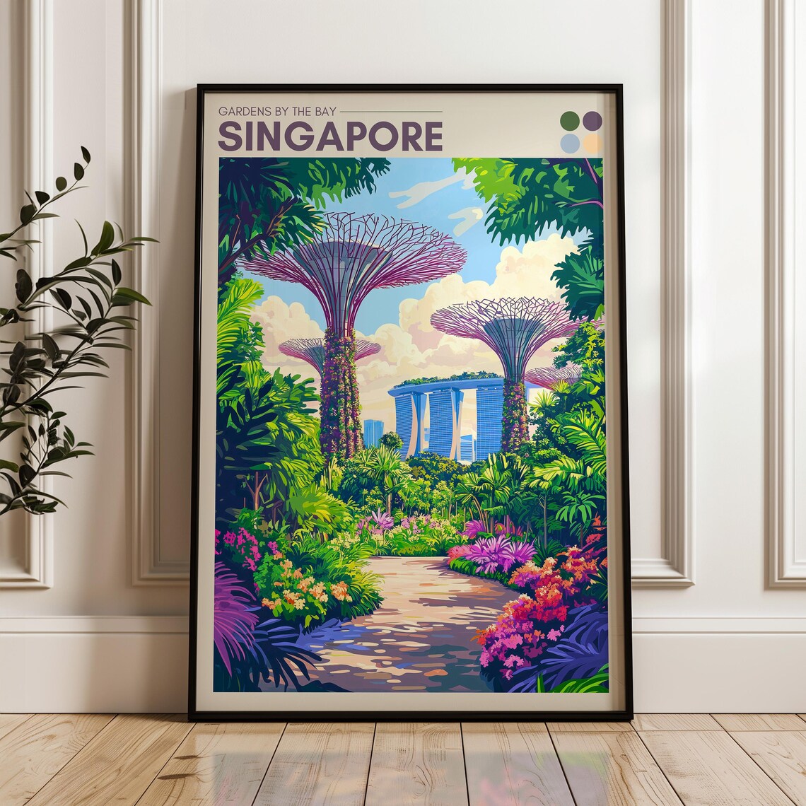 Singapore Gardens by the Bay Supertrees Grove Day Travel Poster