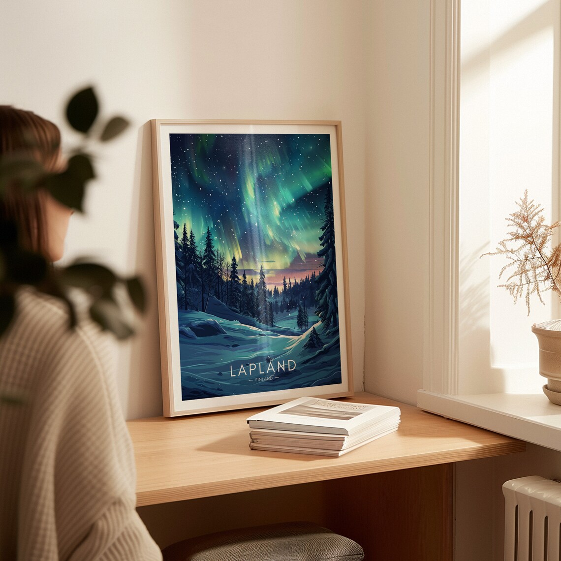Lapland Travel Poster, Finland Landscape Art Print - Image 2