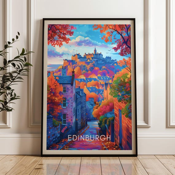 Edinburgh Travel Poster, Scotland City Poster