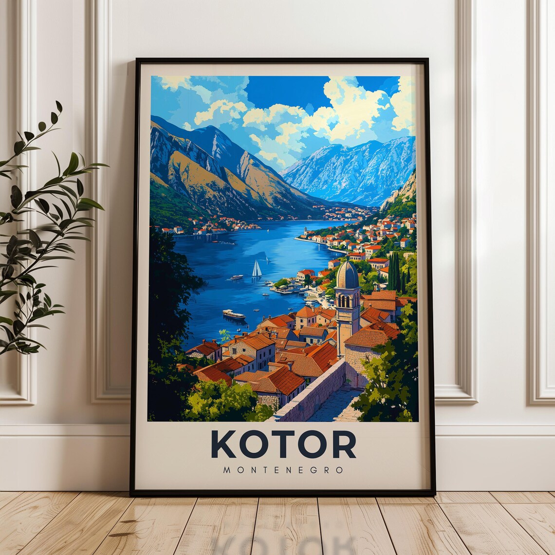Kotor Travel Poster, Montenegro Wall Art Print