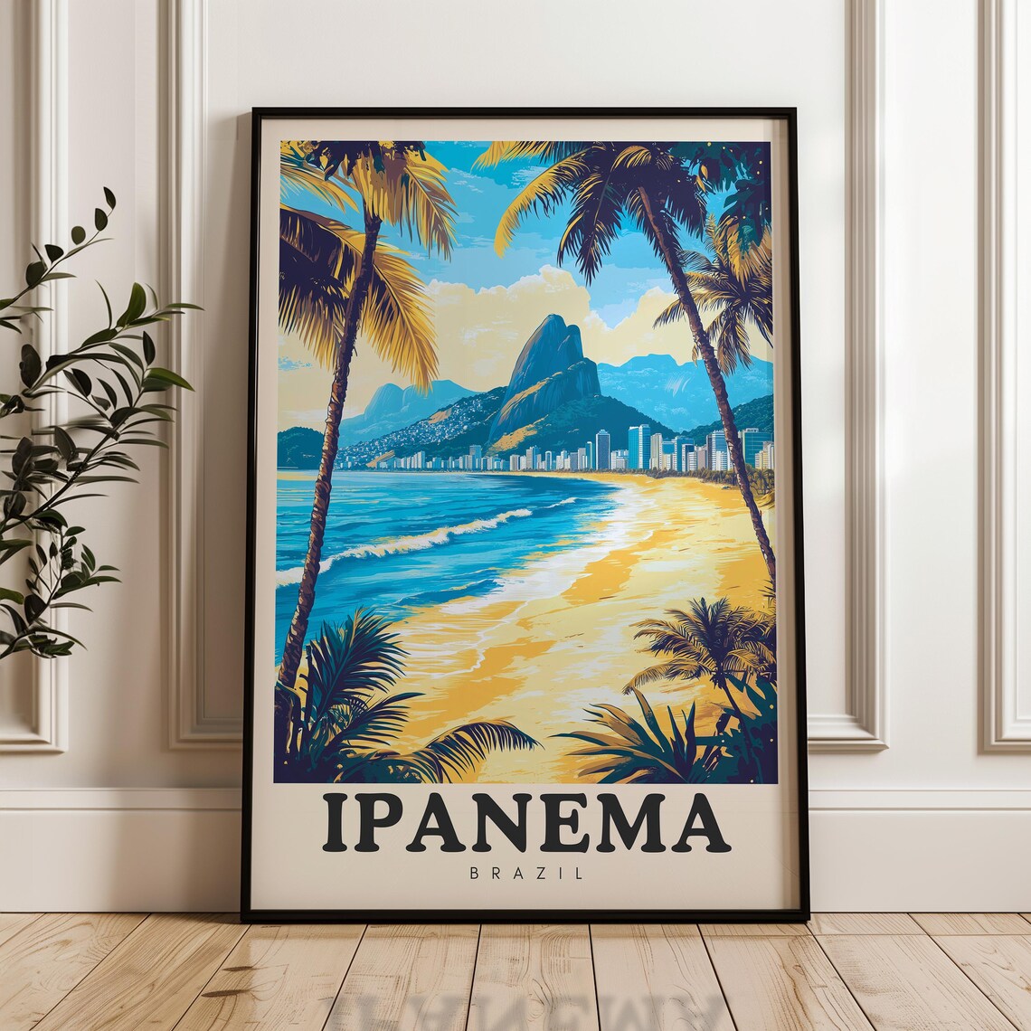Ipanema Brazil Travel Poster, Rio De Janeiro Art Print
