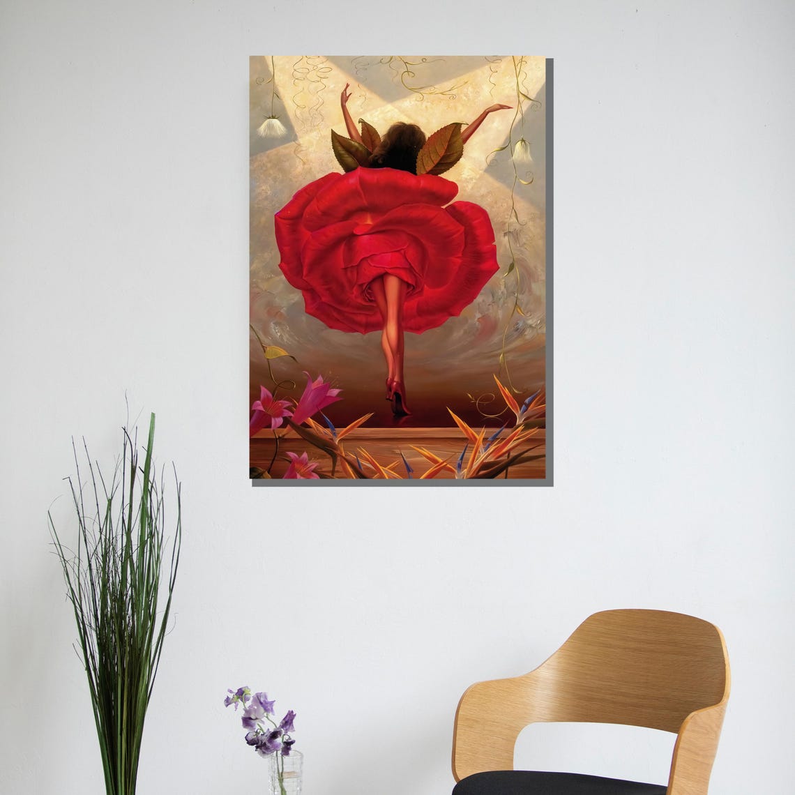 Vladimir Kush Rose Dancer Surrealist Red Flower Lady Fantasy Poster - Image 3