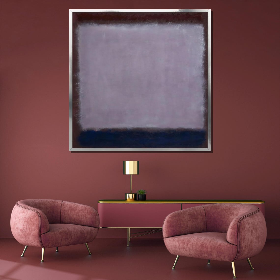 Mark Rothko Subtle Purple and Blue Calm Color Field Art Poster - Image 5