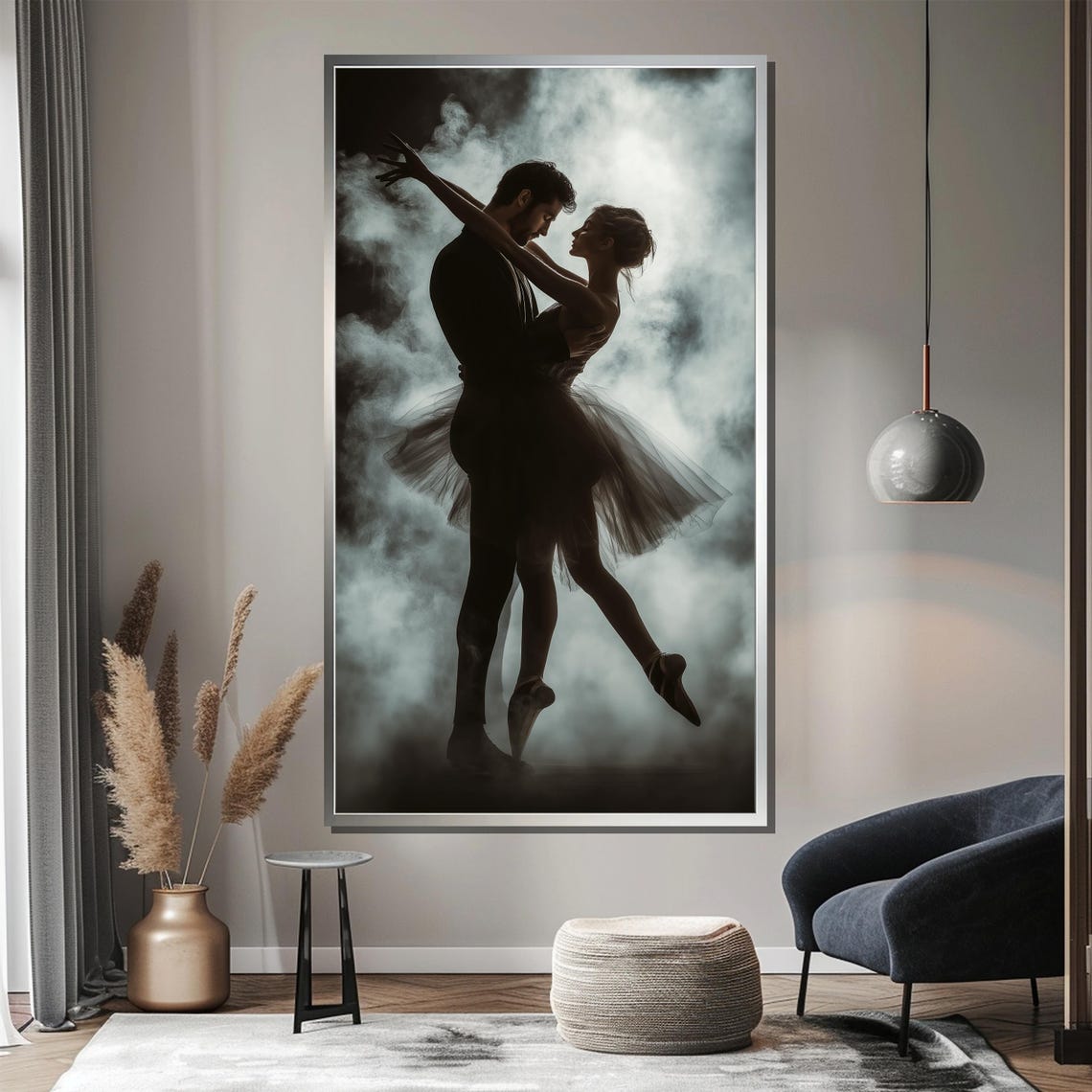 Romantic Ballet Couple Painting Elegant Dance Wall Art And Unique Gift For Ballet Enthusiasts - Image 3