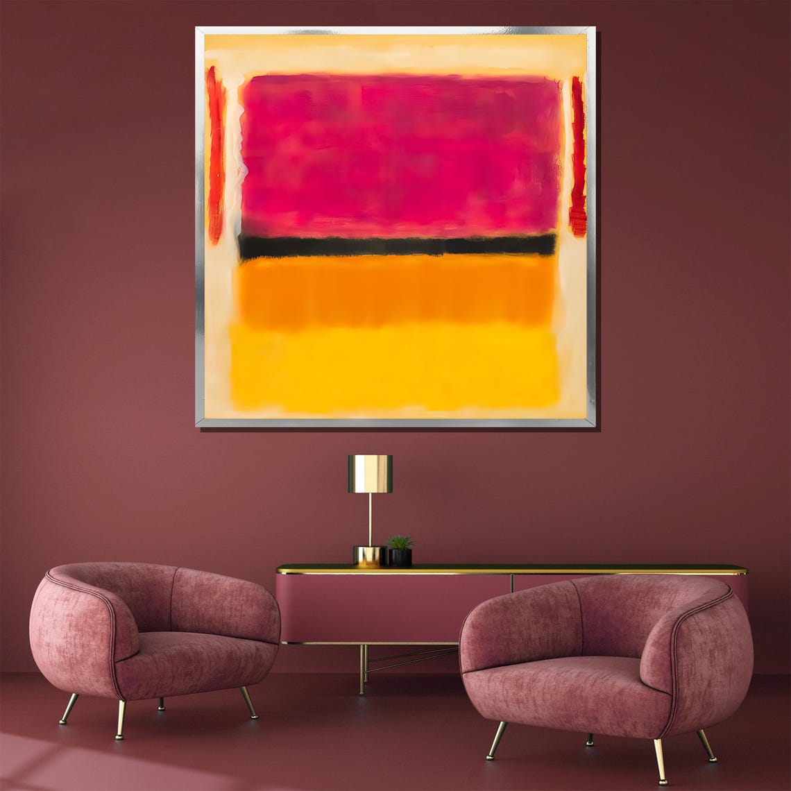 Mark Rothko Red and Yellow Radiant Color Field Modern Poster - Image 5