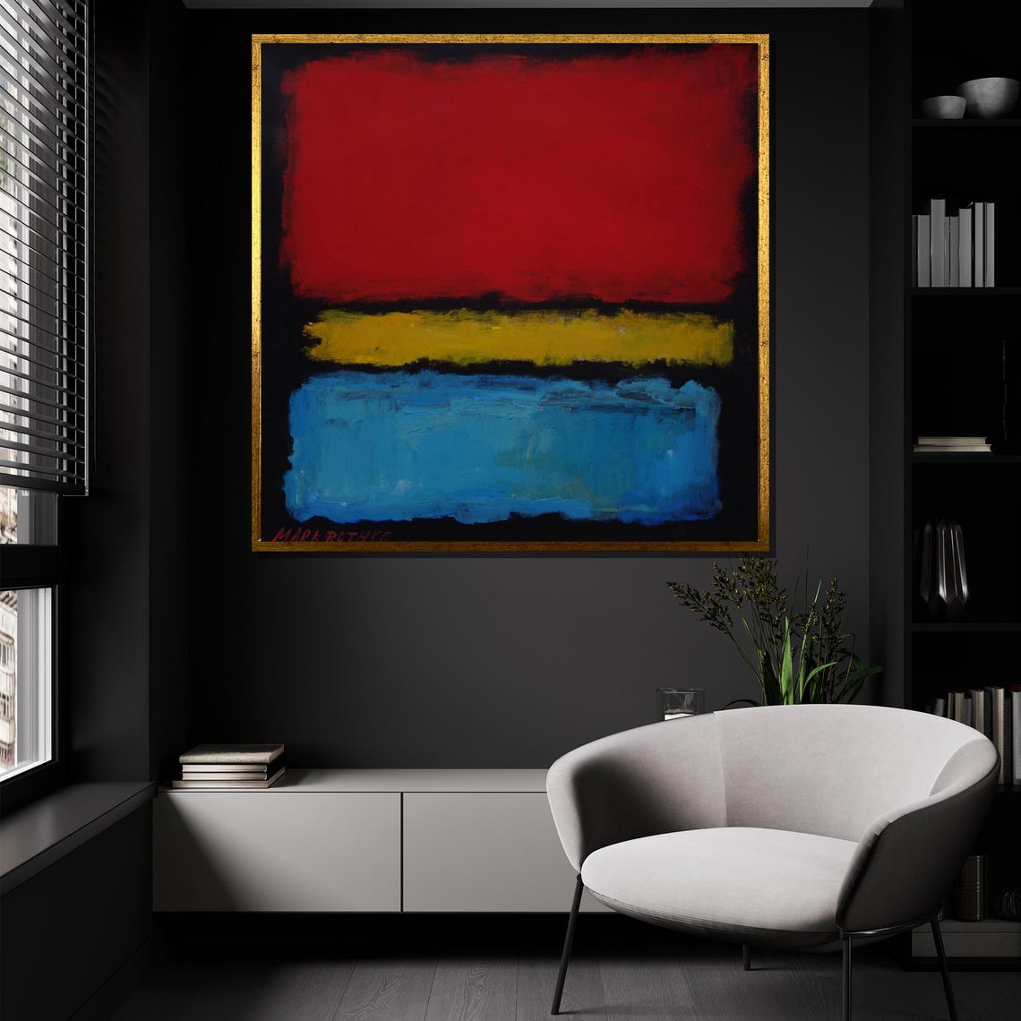 Red Blue Yellow Abstract Color Field Rothko Style Art Poster