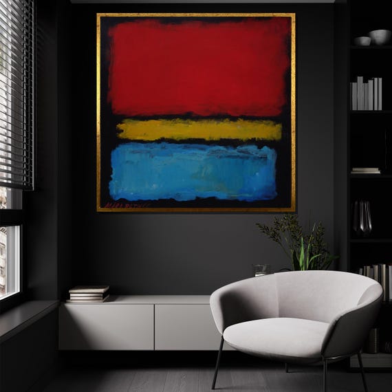 Mark Rothko Red Blue Yellow Painting Abstract Wall Art Modern Art Print Bold Colorful Decor Large Living Room Gift Idea
