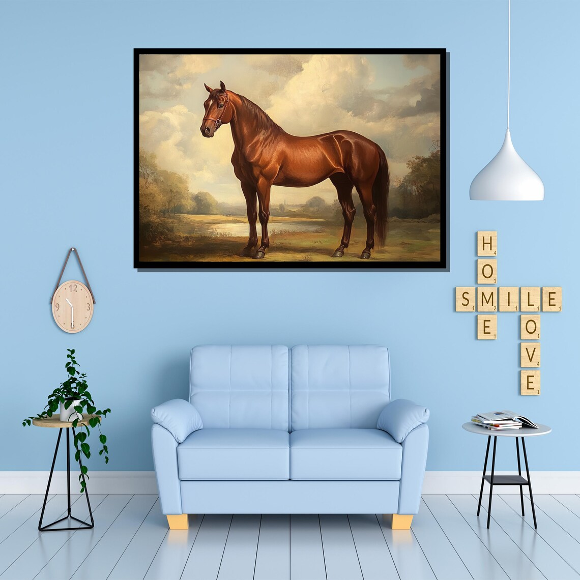 Vintage Chestnut Horse Standing In A Peaceful Pasture Poster - Image 4
