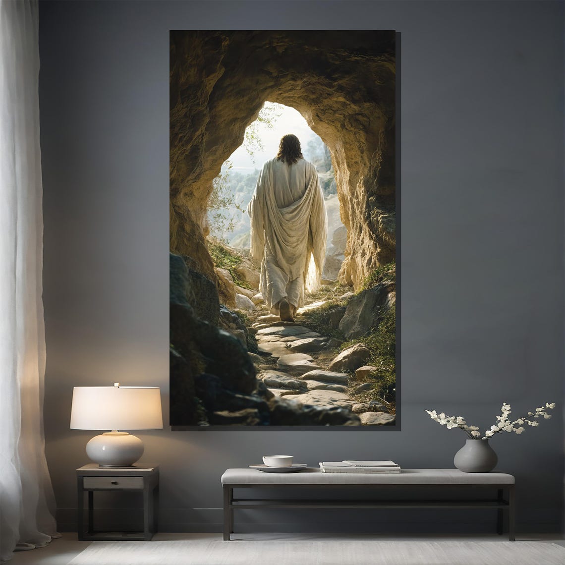 Christ Resurrection Emerging from the Tomb Christian Art Poster - Image 3