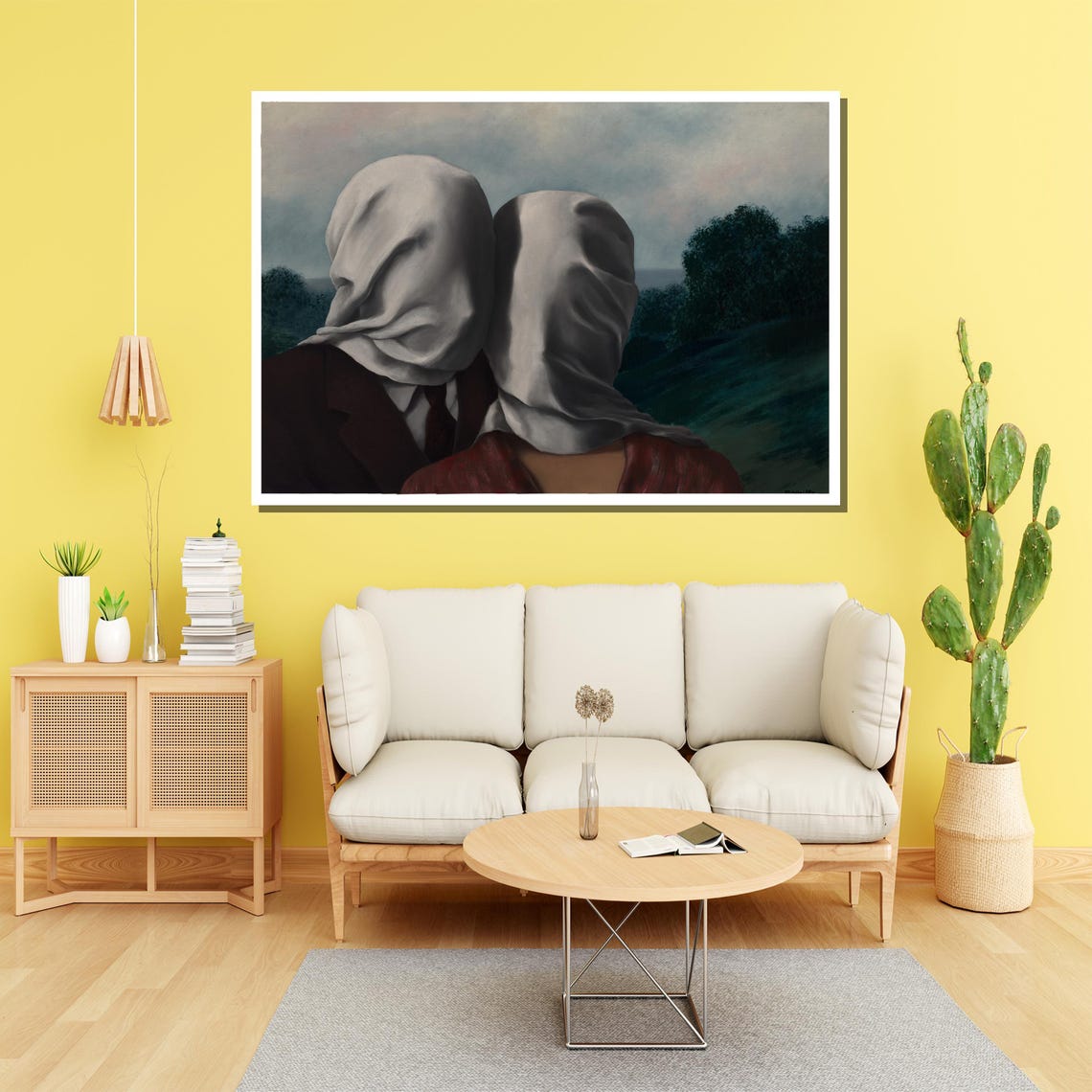 Rene Magritte The Lovers Surreal Veiled Couple Landscape Poster - Image 4