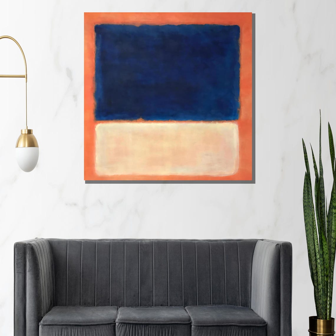 Mark Rothko Blue and Orange Contrast Color Field Abstract Poster - Image 3