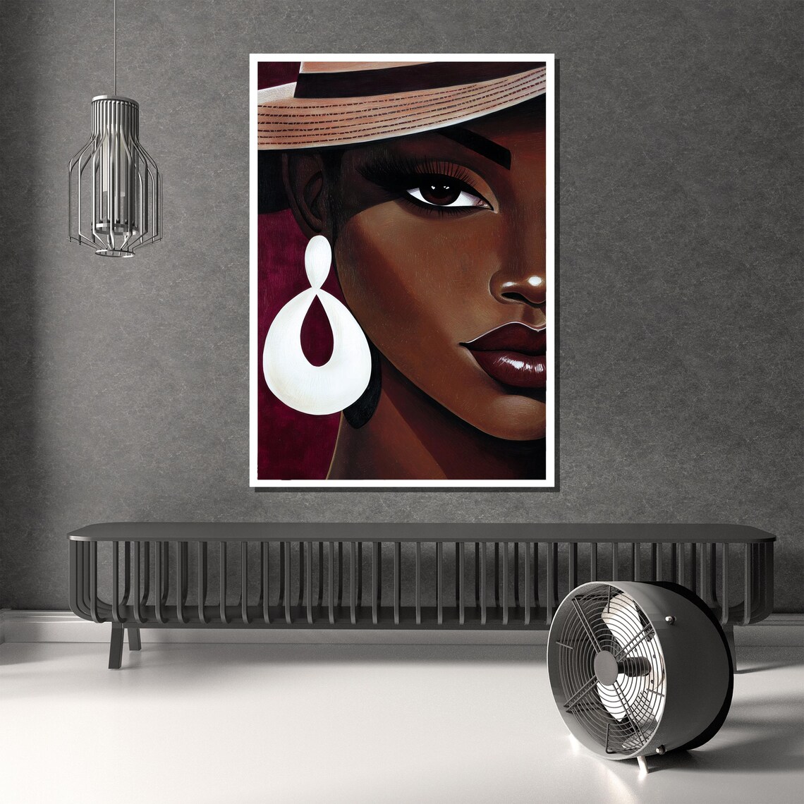 Glamorous Woman Statement Earring Bold Beauty Fashion Art Poster - Image 3