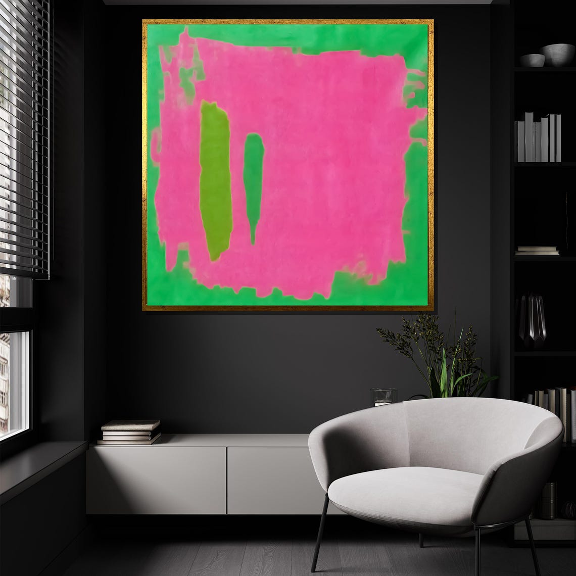 Mark Rothko Pink and Green Bold Contrast Modern Color Poster