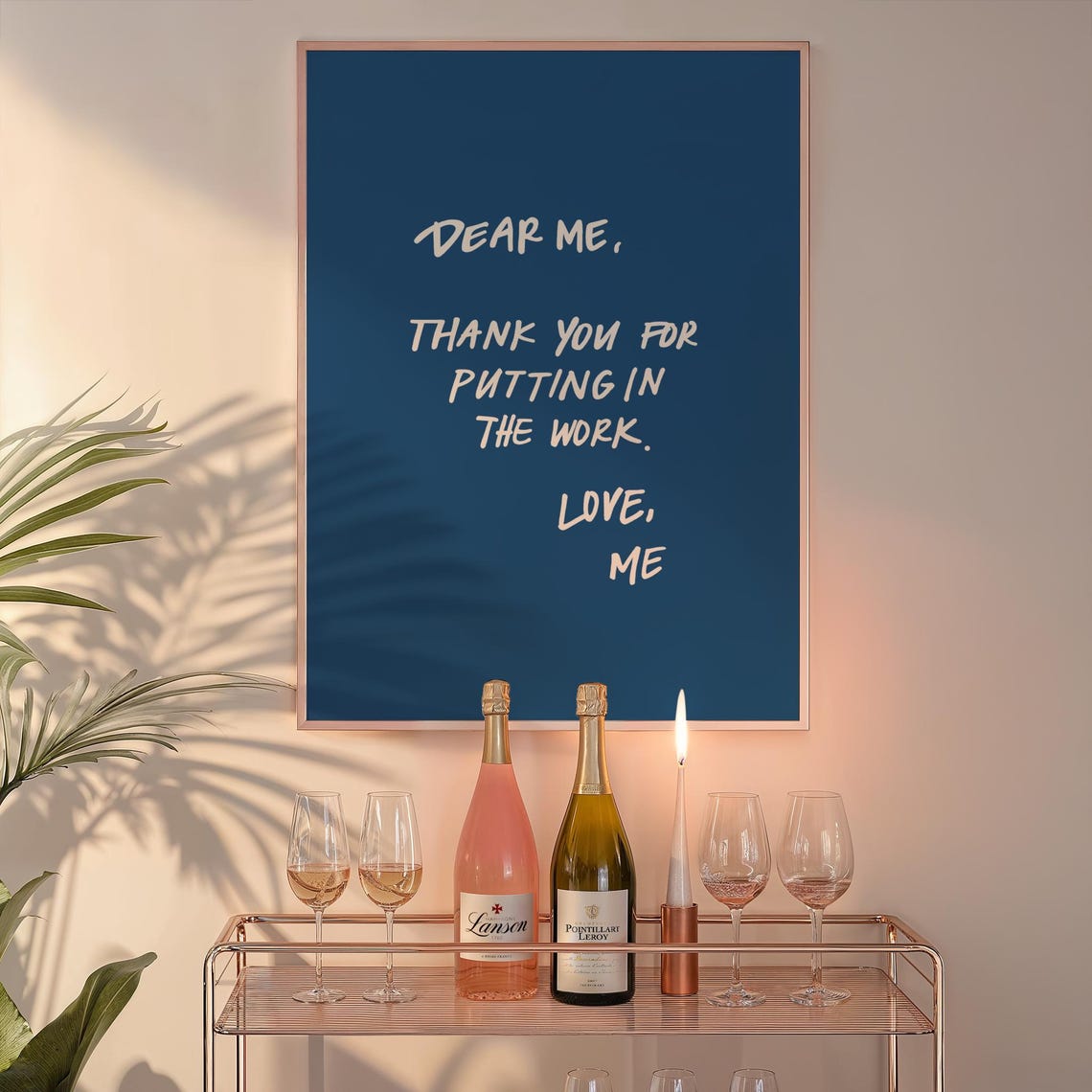 Dear Me Thank You for Putting in the Work Self Love Quote Poster