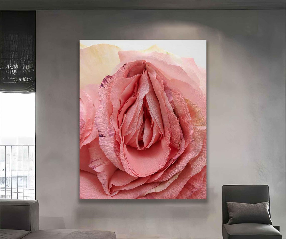 Blush Pink Rose Extreme Close Up Romantic Floral Photography Poster - Image 2