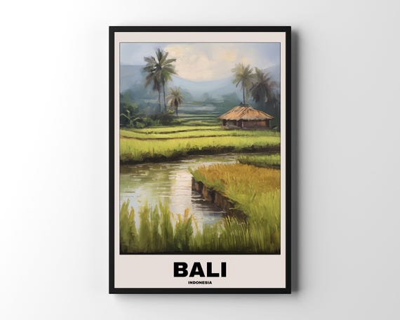 Bali Travel Poster, Scenic City Painting