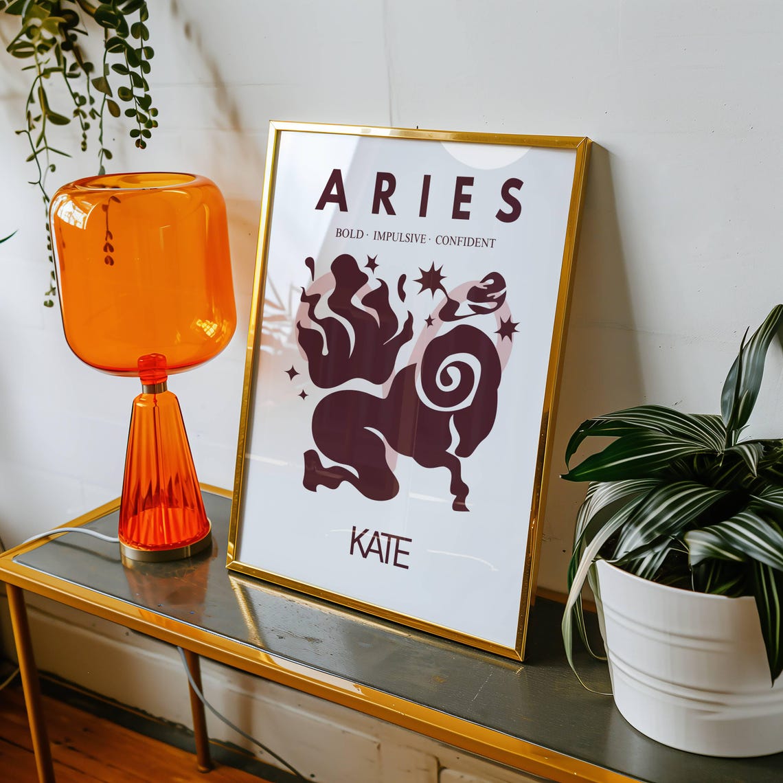 Custom Zodiac Star Sign Astrology Gift, Aries Poster - Image 2
