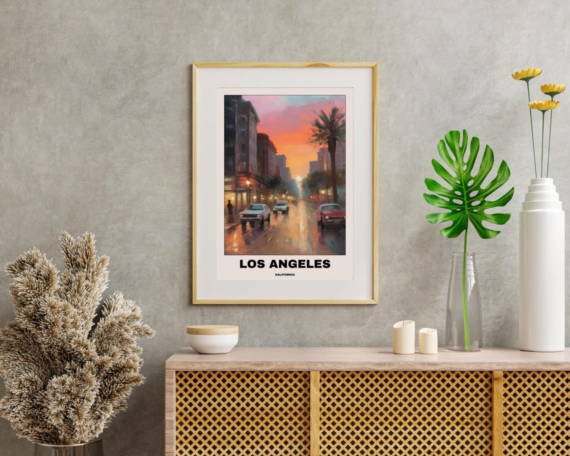 Los Angeles Poster Artwork, Minimalist Cityscape - Image 2