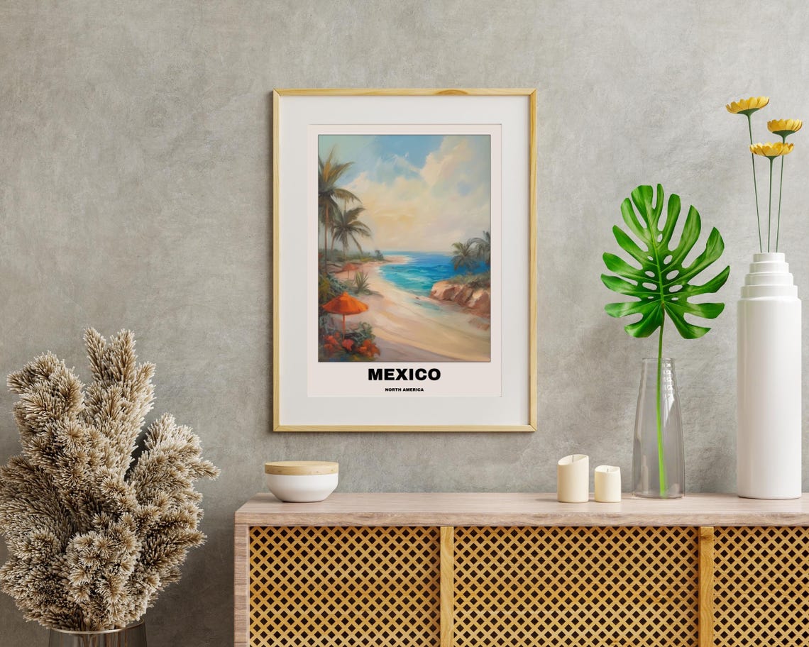 Mexico Beach Poster, Tropical Artwork for Home - Image 2