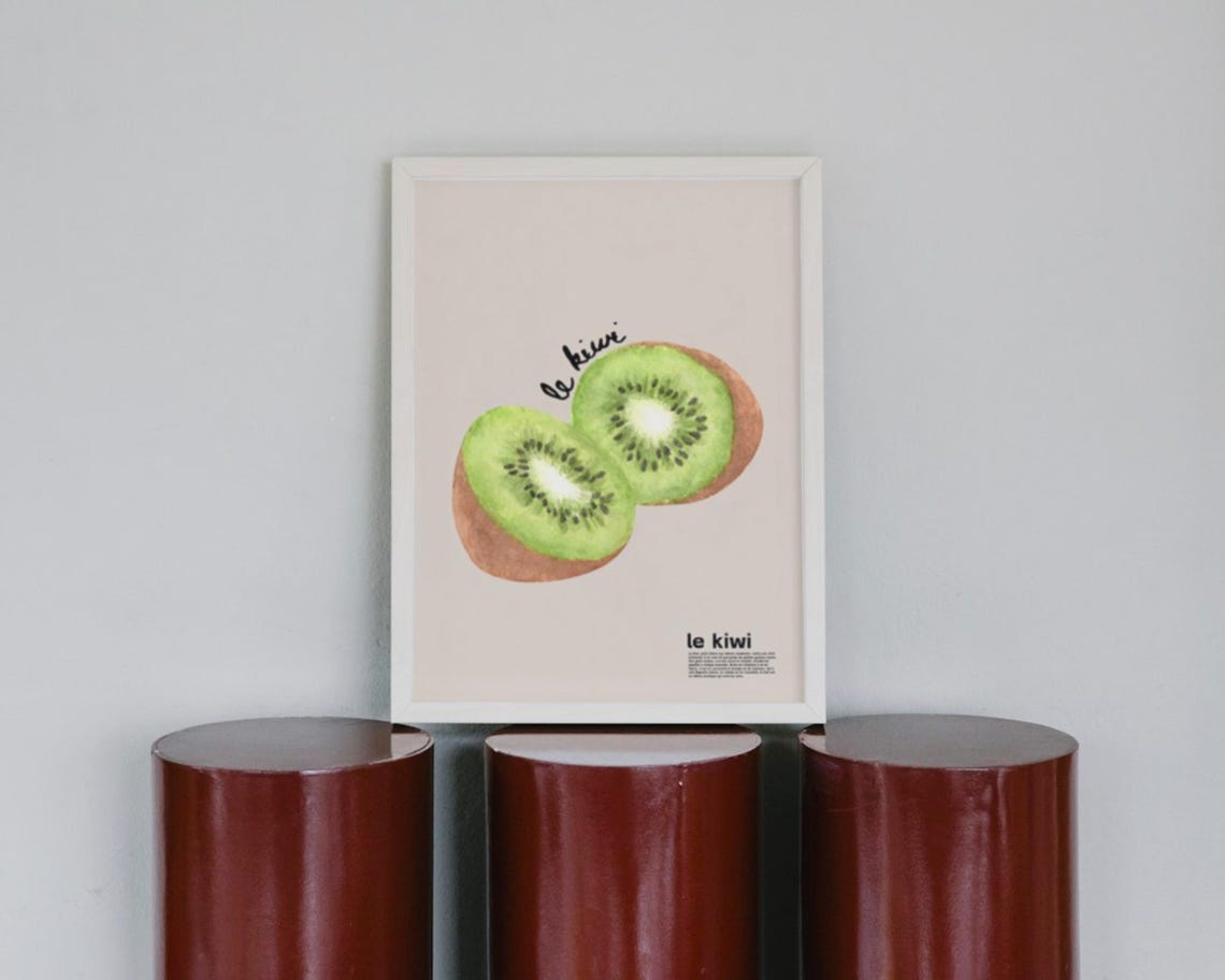 Kiwi Watercolour Kitchen Decor, French Farmhouse - Image 4