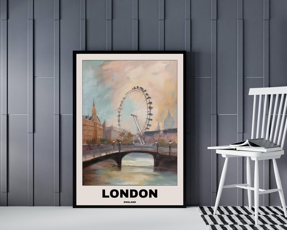 London Travel Poster, Scenic City Landscape - Image 4