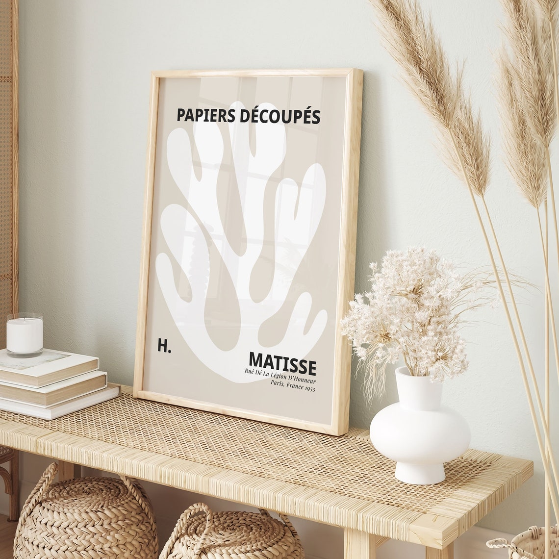 Henri Matisse Papiers Decoupes White Leaf Beige Minimalist Art Poster - Image 4
