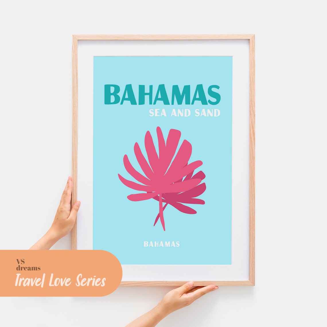 Bahamas Poster, Tropical Ocean Summer Wall Art