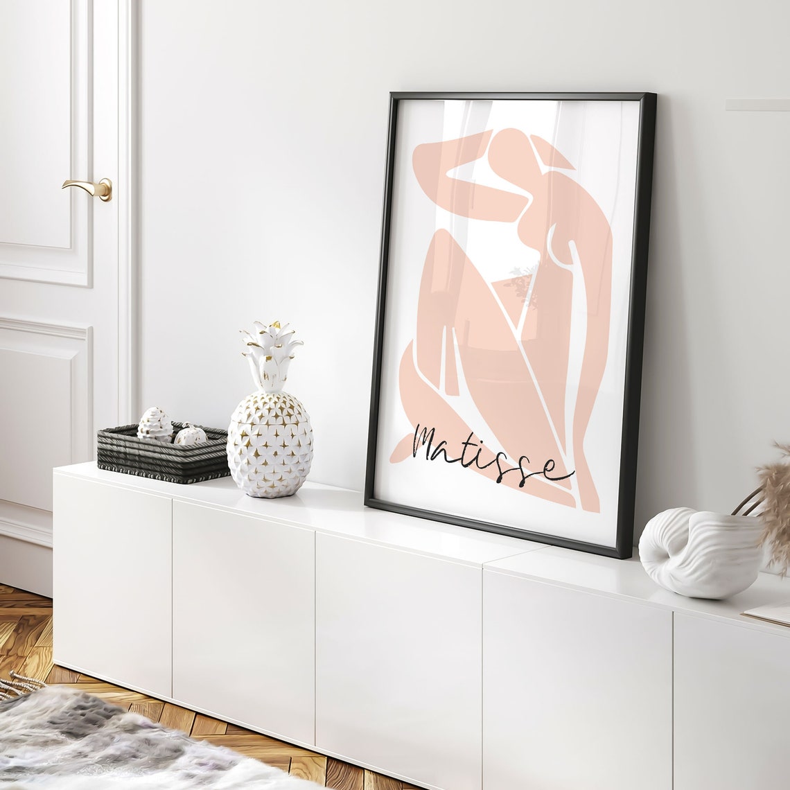 Matisse Inspired Blush Pink Abstract Female Figure Line Art Poster - Image 4