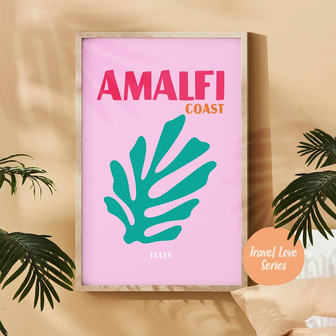 Amalfi Italy Retro Travel Poster, Maximalist Style - Image 4