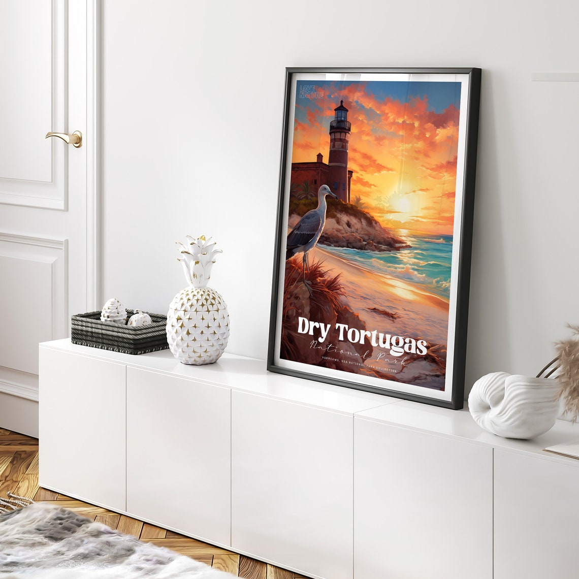 Dry Tortugas National Park Lighthouse Sunset Vintage Travel Poster - Image 2