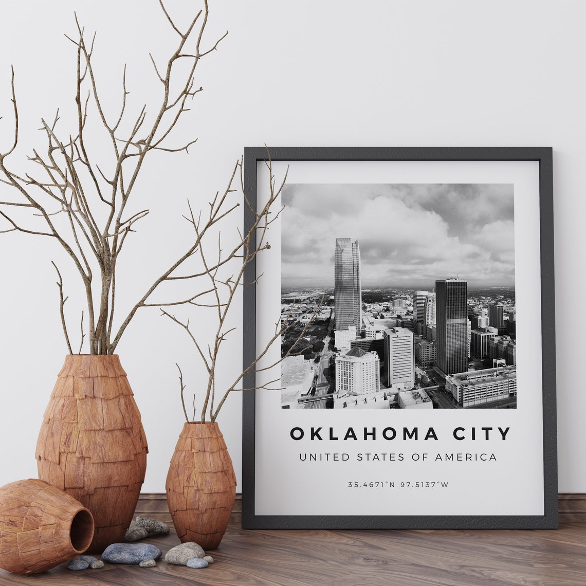 Oklahoma City Print Black And White Oklahoma Poster Usa Print Oklahoma City Wall Art Oklahoma City Landscape Oklahoma City Photo Prints