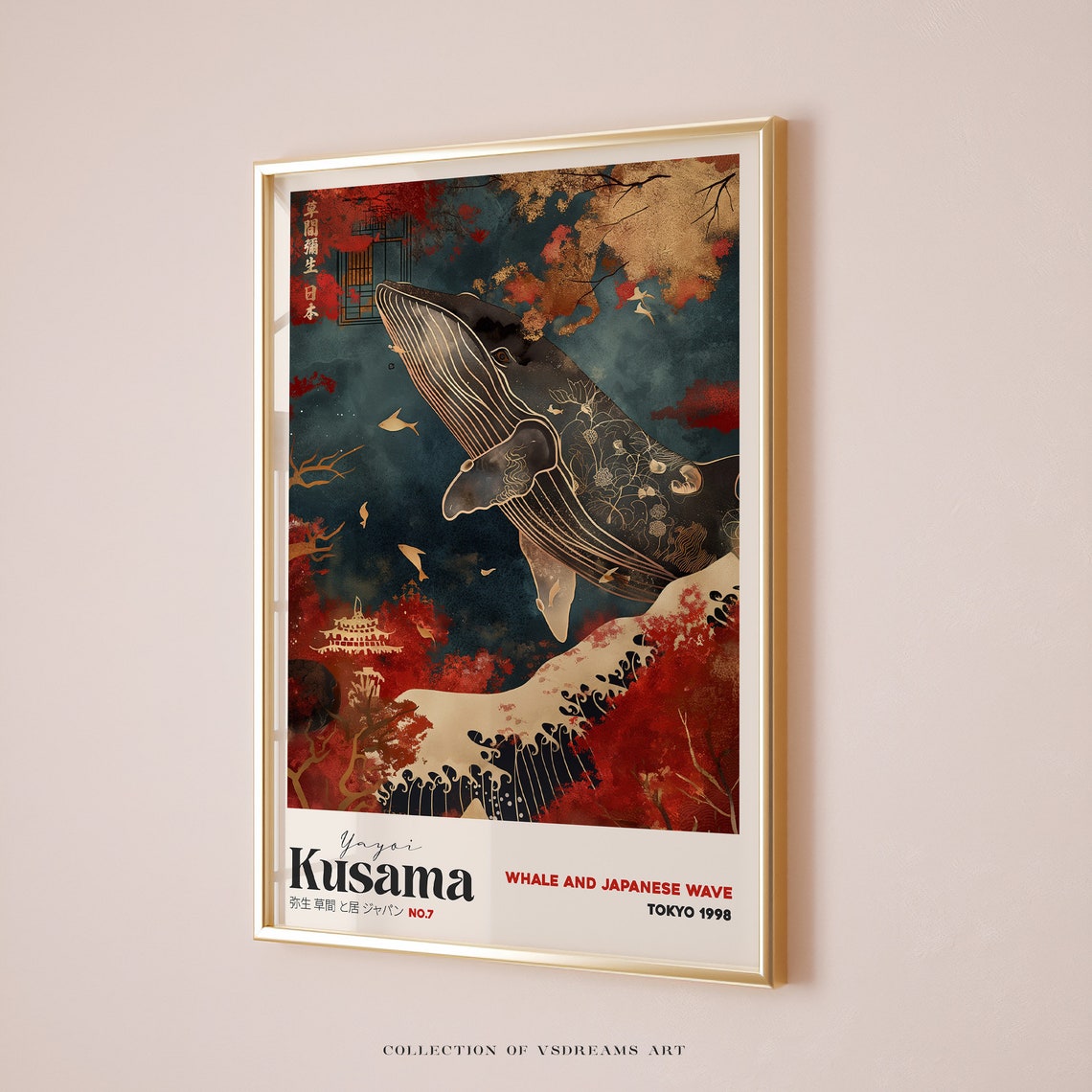 Yayoi Kusama Whale Japanese Wave Tokyo 1998 Exhibition Poster - Image 5