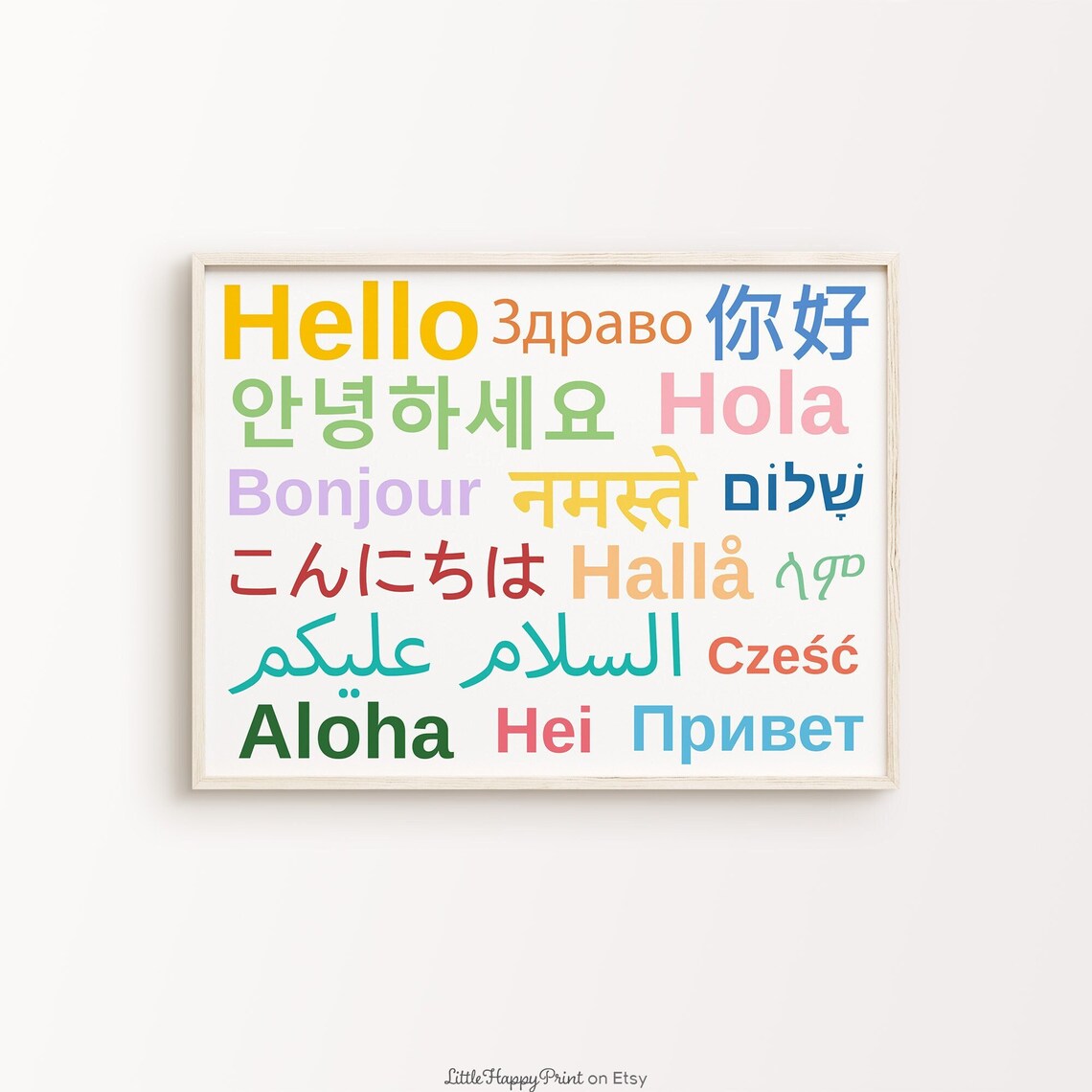 Hello In Different Languages Typography Poster
